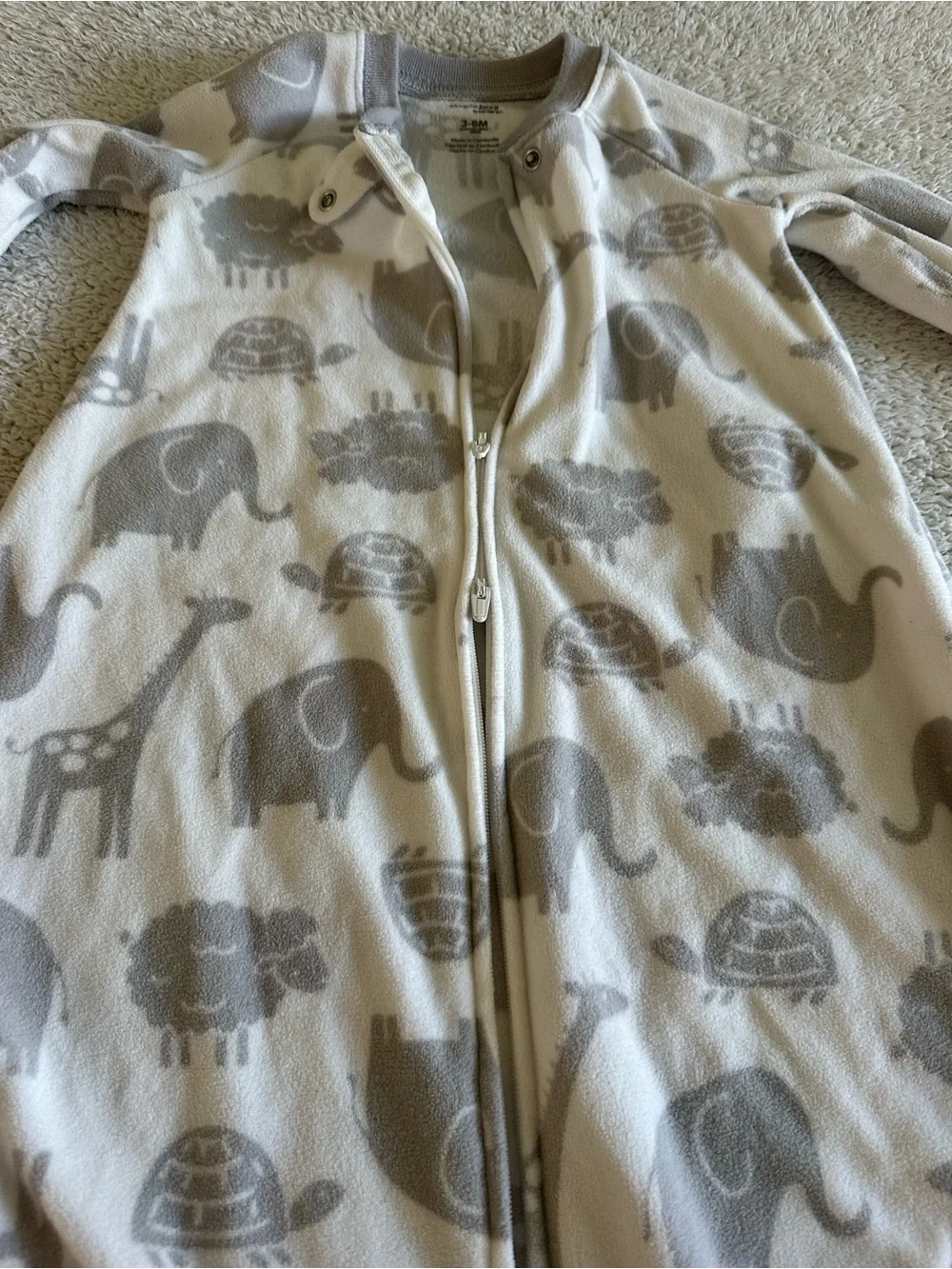 🦋Carter's Cream & Gray Animal Print Sleep Sack